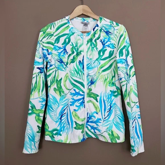 {Tommy Bahama} Island Cays Seafrond Rashguard & Swim Skort - Womens Small - Picture 2 of 16